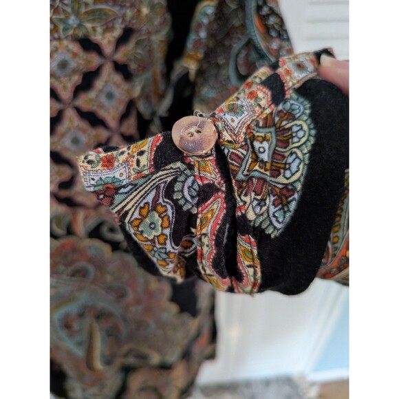 Anthropologie Fig & Flower Dress Womens S Dark Paisley Tunic Boho Hippie Comfy - Picture 6 of 13